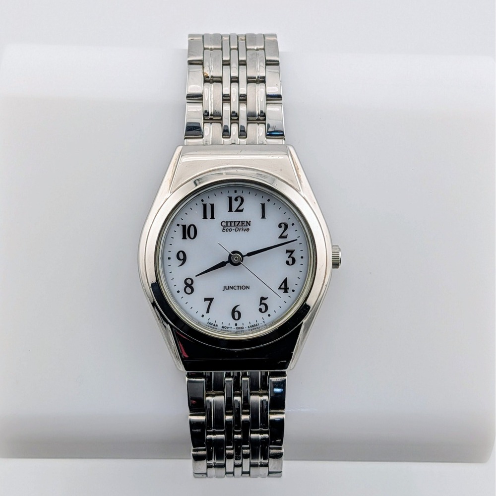 Citizen Eco-Drive Junction E030-K14901 White Dial Silver-Tone Women's Watch 7.25